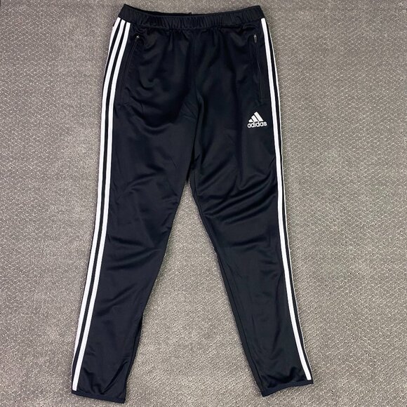 Adidas 2013 Track Soccer Warm Up Pants Men's Medium Black Tapered ClimaCool - Picture 1 of 16